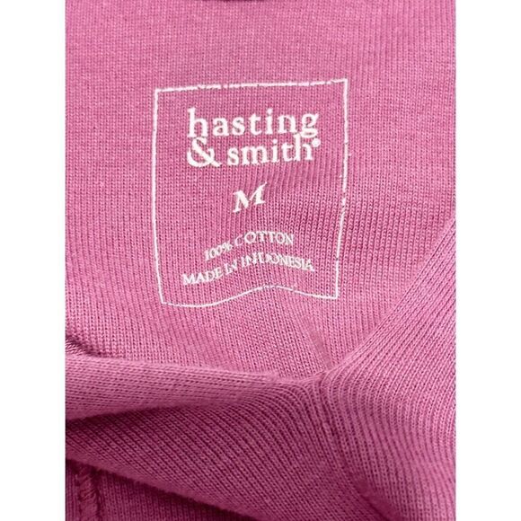 Hasting & Smith Women's V Neck 3/4 Sleeve Pullover Top Pink  Purple Mauve Medium - Picture 2 of 8